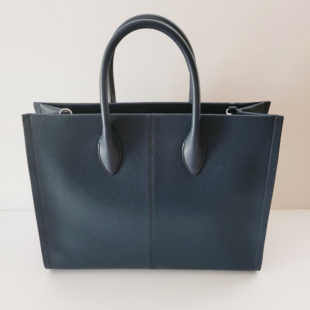 Michael Kors Navy Blue Tote with White Accents - Picture 4 of 7